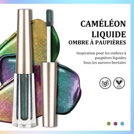 Eyeshadow Chameleon Liquid Glitter Long Lasting Metallic Glitter Multicolor Shiny Liquid Glitter Eyeshadow for Women (Green 103)