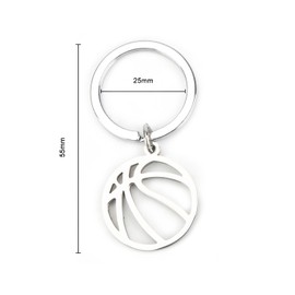 Basketball Keychain for Men Cutout Metal Basketball Design Sports Keyring Gift for Boys