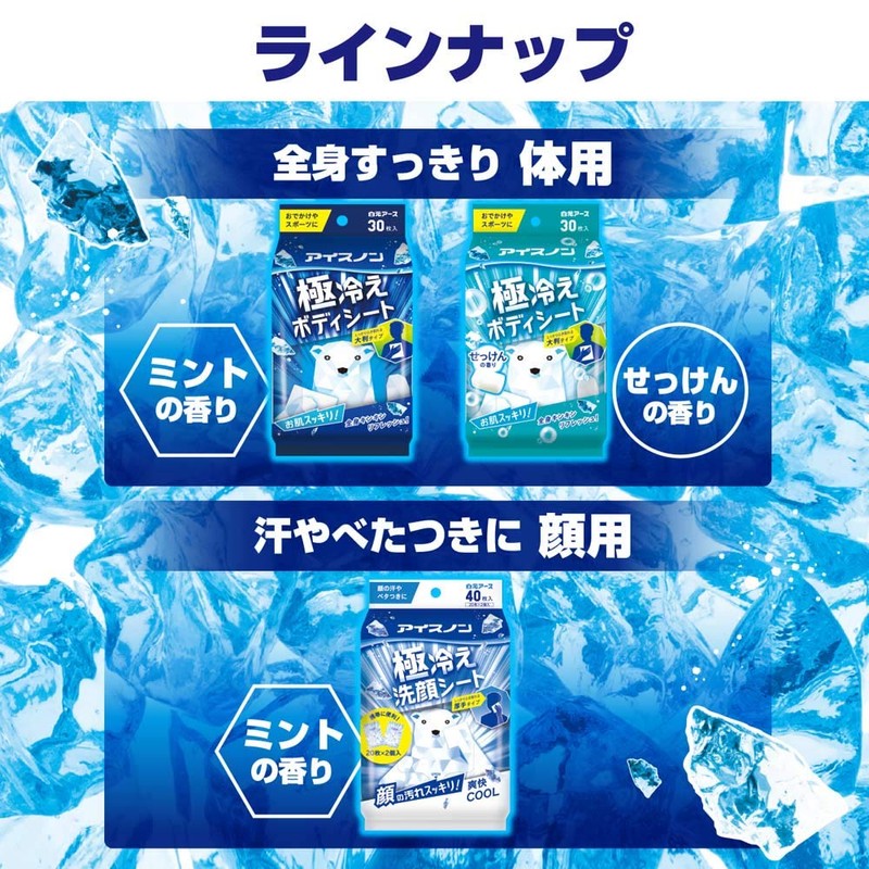 Icenon Ultra Cold Body Sheet, Mint Scent, 30 Sheets, Pack