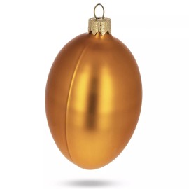 BESTPYSANKY Set of 6 Orange Matte Glass Egg Ornaments 4 Inches