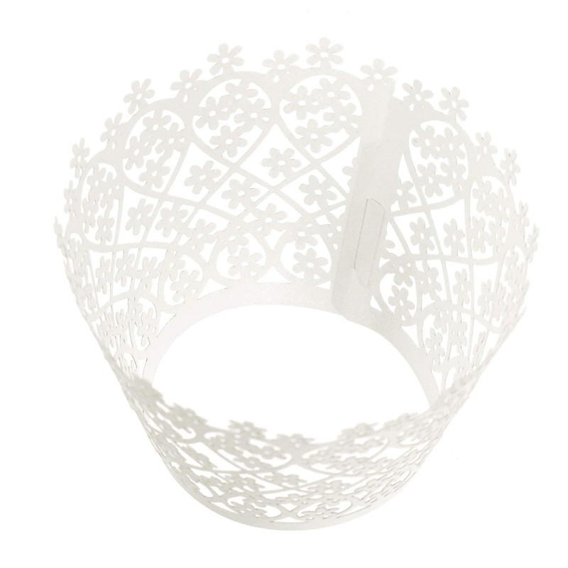 YINETTECH 25 Sheet Flower Cupcake Wrappers Wrap Cases Wedding Birthday