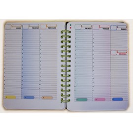 Pocket Calendar "A6 Personal" with Spiral 12 x 16 cm - Weekly Calendar without Date, Perpetual Calendar - 1 Week on 2 Pages - German