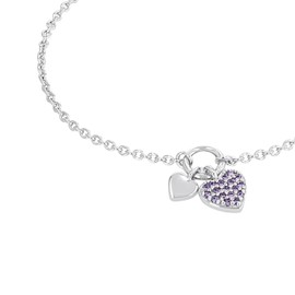 s.Oliver 2036815 Children's Bracelet 925 Sterling Silver with Synthetic Zirconia 14 + 2 cm White Heart Comes in Jewellery Gift Box, Silver, Cubic Zirconia
