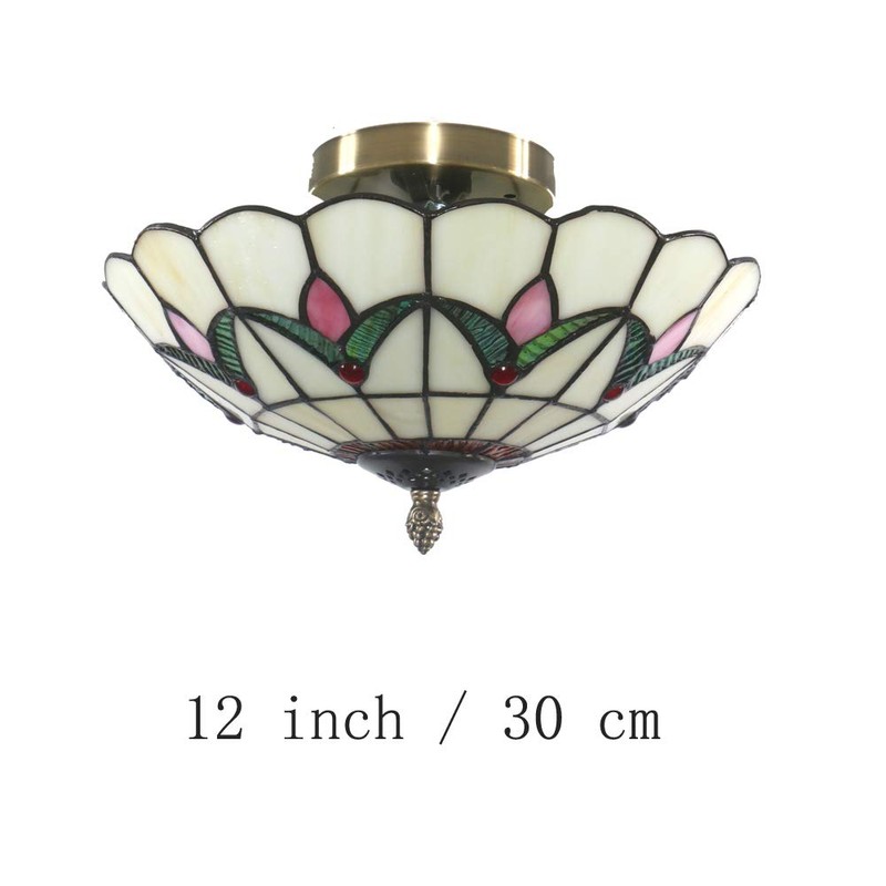 Skyweel 12 Inch Vintage Chandeliers Light Tiffany Style Ceiling Light