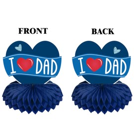 Happy Father’s Day Party Decorations Best Dad Ever Honeycomb Centerpieces Father’s Birthday Table Centerpieces Sign Table Topper for Home Decor - Set of 6 Counts