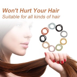 OOTDAY Elastics Hair Bands, No Slip and No Damage Design Ponytail Holders for Women Girls Thick Hair, Mixed Color Soft and Stretchy Hair Ties for All Day Use, 150 Pcs
