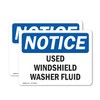 (2 Pack) Used Windshield Washer Fluid OSHA Notice Sign 5