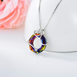 TOUPOP Gifts for Nurse 925 Sterling Silver Nurse Necklace Doctor Nursing Themed Pendant with Crystal RN Medical Caduceus Jewelry Nurse Gifts for Women Student Mom Birthday Graduation, Sterling Silver,