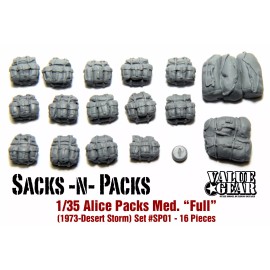 Value Gear 1/35 Sacks-N-Packs #1 - Alice Packs (Med. Full 1973-Desert Storm) - Value Gear