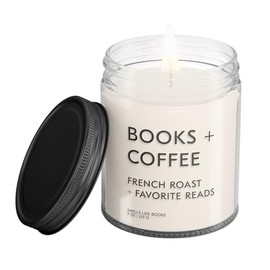 Books and Coffee Bookish Reading Candle - Literary Inspired Gift for Readers, Writers, Bibliophiles, Bookworms & Book Lovers | Handmade in USA, Non-Toxic, Vegan & Cruelty-Free | 9 oz
