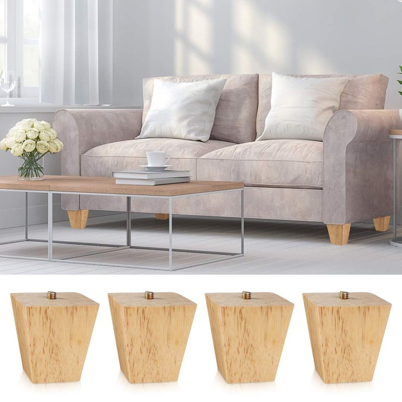 4 PCS Sofa Wooden Feet,Sofa Legs for Wooden Floors,Wood Furniture