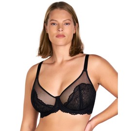 HSIA Minimizer Bras for Women, Full Coverage Lace Bra for Heavy Breasts Unlined Bras with Underwire, Black 36D