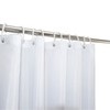 YISURE White Weighted Fabric Shower Curtains 200cm Drop, Large Shower