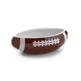 40YARDS American Football Bowl / Bowl in American Football Shape (True to Scale, 28 cm Length) Made of Ceramic with Raised Tactile Stitching