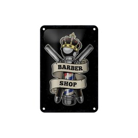 mrdeco Metal Sign 12 x 18 cm Curved Barbershop Hairdresser Salon Hair Sign