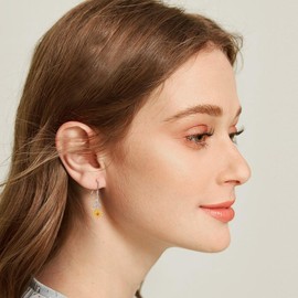 Sunflower Earrings 925 Sterling Silver Gold Sunflower Dangle Earrings Sunflower Jewellery for Women