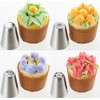 Yoshikawa 4209342 Metal Tip, 8 pcs, 3D Flower, Silver