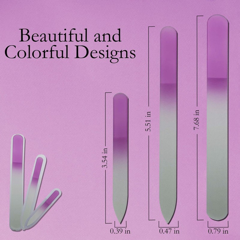 P2P Nails Glass Fingernail Files with Case - Manicure Set