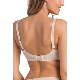Teyli Women's Minimiser Bra with Underwire Bra Large Sizes Bra Large Breasts Comfort Strong Hold Bra Women's Underwired Minimiser Bra Women's Bra, beige