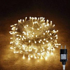 Gresonic 100 / 200 / 300 / 400-LED light chain, mains operated, with plug, for outside and inside, for garden, wedding, Christmas party, warm white