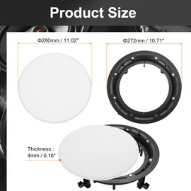 sourcing map Ceiling In-Wall Speaker Grille Cover and Base, 11 Inch White Round Metal Recessed Drop Ceiling Speakers Magnetic Dust Covers Accessory for Surround Sound Systems