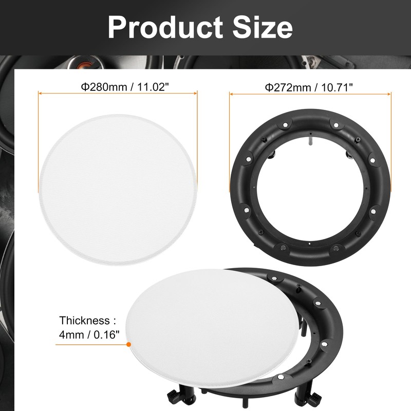 sourcing map Ceiling In-Wall Speaker Grille Cover and Base, 11