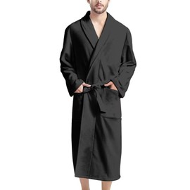 AFPANQZ Men Bathrobe with Pockets Full Length Sleepwear Long Sleeve Lightweight Pajama Shawl Robe Waffle Nightgown Big & Tall, Cat Refracts Tiger, One Size