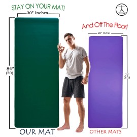 tatago Natural Rubber Yoga Mat for Hot Yoga & Pilates. 7ft x 2.5ft x 5mm Exercise Mat