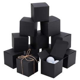 PH PandaHall 30 x Gift Boxes, Black, 8 cm Square Boxes, Foldable Paper Boxes, Small Party Favour Boxes, Little Gift Packaging, Paper Boxes for Proposal Crafting, Wedding, Christmas