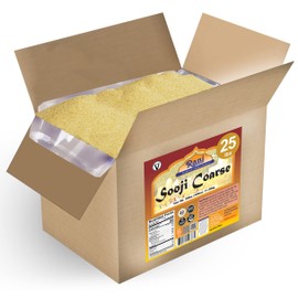 Rani Sooji Coarse (Farina, Suji, Rava, Rawa, Wheat Semolina) Flour 400oz (25lbs) 11.36kg Bulk Box ~ All Natural | Vegan | NON-GMO | Indian Origin