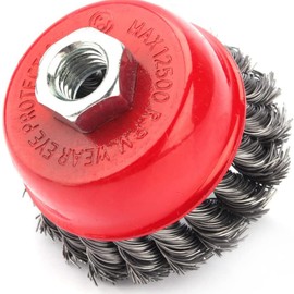 Wire Brush Set, Cup Brush, Wire Brush Sander, 4 Pieces, 3 Inches, M14, Diameter 75 mm, Wire Brush, Round Brush for Angle Grinder