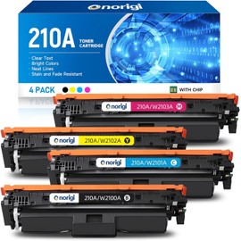 Onorigi 210A Toner Cartridges 4 Pack Compatible for HP 210A 210X Toner Cartridges Compatible with HP Color Laserjet Pro MFP 4301fdw 4301fdn 4201dw 4201dn Series Printer (210A 4pack, with Chip)