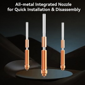 K1C Nozzle, 4PCS Unicorn Quick-Swap Nozzle Kit Copper Alloy and Hardened Steel Nozzle (2 * 0.4mm+1 * 0.6mm+1 * 0.8mm + 2 Silicone case) for Creality K1C, Ender 3 V3, Ender 3 V3 Plus 3D Printers