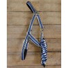 Dover Saddlery Equestrian Padded Striped Breakaway Halter Lead - Charcoal