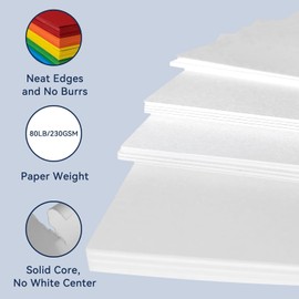 15Sheets White Cardstock Paper 12x12 Card stock for Cricut, Thick Construction Paper for Card Making, Scrapbooking, Craft 90 lb / 250 gsm (White)