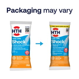 HTH 52031 Swimming Pool Care Shock, Swimming Pool Chlorinator Boosts Chlorine Levels, Cal Hypo Formula, 13.3oz (1 Pack)