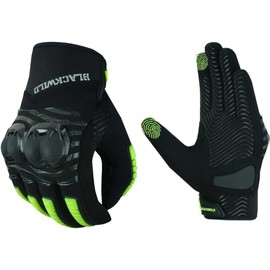 BLACKWILD Motorcycle Gloves, Touchscreen Motorcycle Gloves for Motorcycle Racing, Mountain Biking, Motorcross, Climbing, Hiking and Other Outdoor Sports and Activities (Black Green, M)