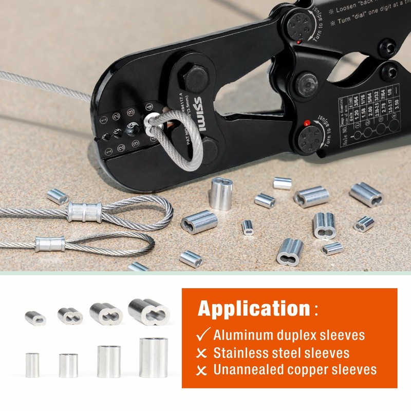 iCrimp Wire Rope Crimping Tool with Build-in Cutter, Wire Rpoe