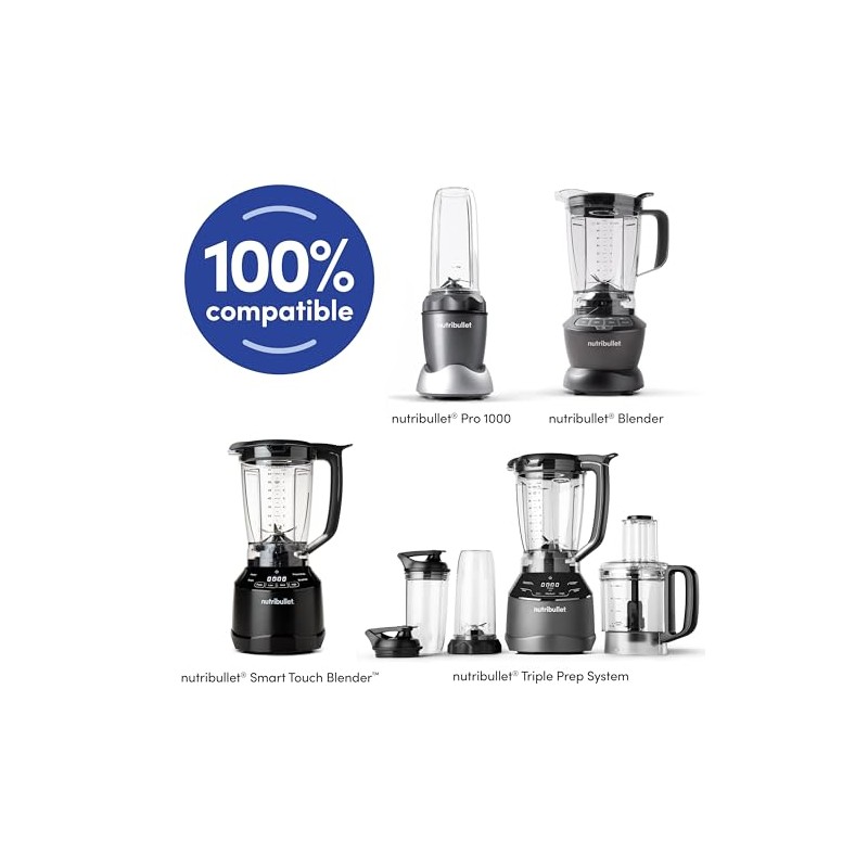 Nutribullet 24 oz Travel Cup with To-Go Lid, Clear/Black,1 Count