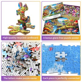 Puzzle 1000 Pieces for Adults, Classic Educational Game, Beautiful Mushroom Castle Decoration, Puzzle Gifts