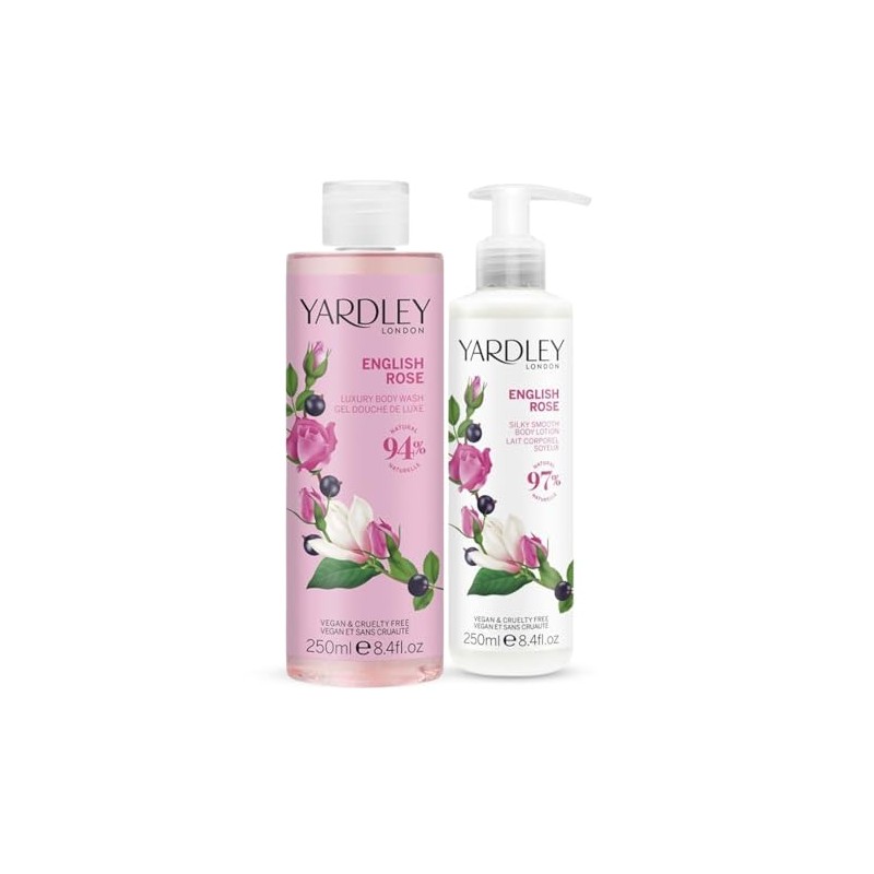 Yardley London English Rose Body Wash Lotion Collection Set