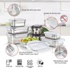 Cykorxicc 12PC 304 Stainless Steel Food Storage Containers with Lids