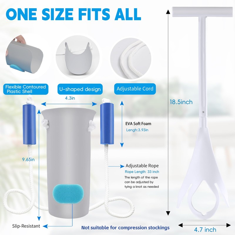 Sock Aid Kit, Sock Puller Aid Easy On and Off,