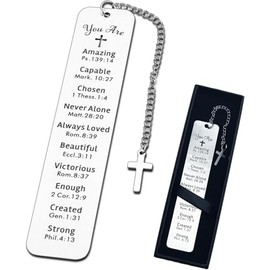 Lesezeichen, mit Schwarz Lesezeichenbox, Inspirierender Bibelvers Lesezeichen,Cross,für Absolvent, Erste Kommunion und Taufgeschenke