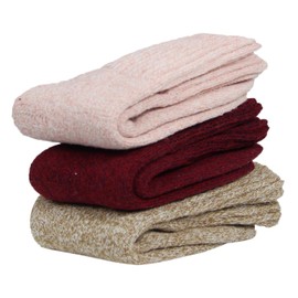 BomKinta Women Winter Solid Socks Thick Warm Wool Socks Cozy Crew Socks for Women Christmas Gift (3 Pairs)