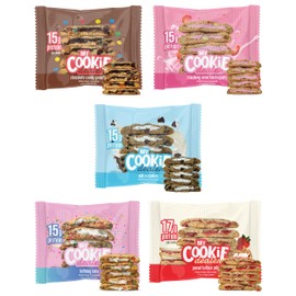 My Cookie Dealer Protein Cookies, Variety Pack (5-Pack, 2.2oz Each) - 15-17g of Protein per Cookie - Individually Wrapped Travel Snacks