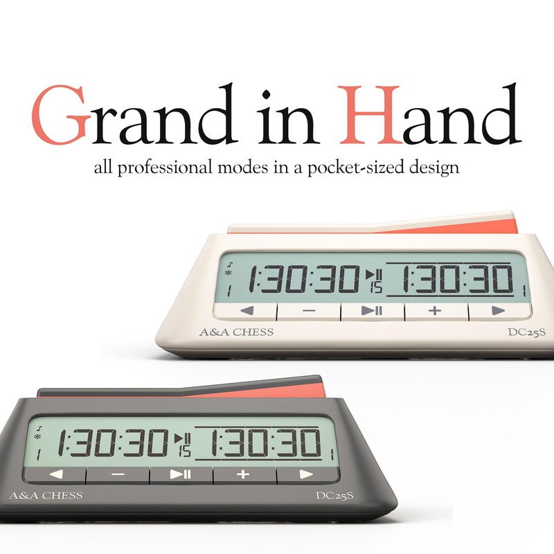 A&A Chess Clock, Digital Chess Timer with 36 Tournament Modes,
