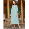 Celmia Women's 3/4 Sleeve Round Neck Solid Loose Long Maxi