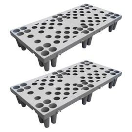 2 Pcs Plastic Pallets, Lightweight Waterproof Plastic Floor Pallet for Basement Storage, Nestable Storage Pad with Extensive Uses for Garage Kitchen Supermarket Warehouse (23.6x11.8x3.9in)