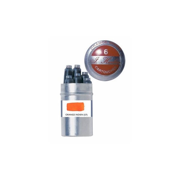 J. Herbin Refills Orange Indien Fountain Pen Cartridge - H201-57